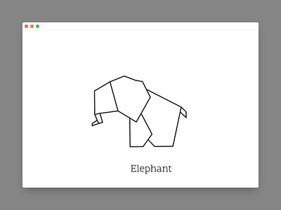 Origami - Elephant design flat icon illustration logo origami vector