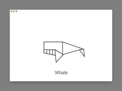 Origami - Whale icon illustration minimal origami vector