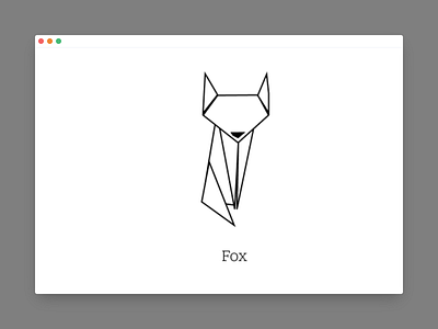 Origami - FOX flat icon illustration minimal origami vector