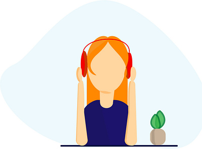 Music Girl flat illustration vector