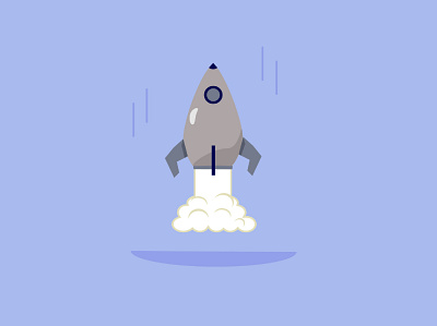 Rocket design flat illustration minimal vector web