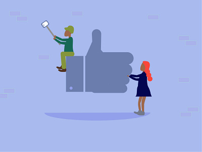 Facebook people design flat illustration minimal vector