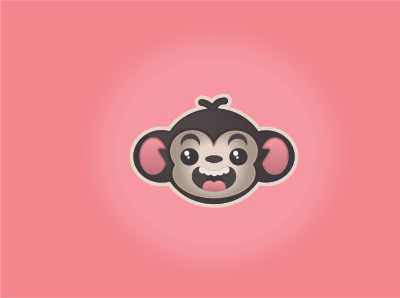 monkey flat illustration logo vector