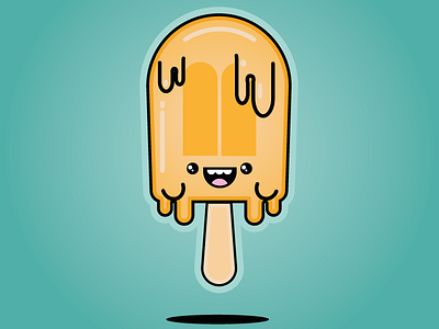 Happy Popsicle cartoon illustration vector web