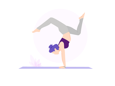 Woman yoga flat illustration minimal vector web