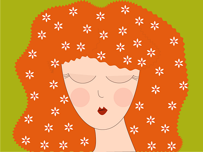 flower girl design flat flower flower illustration girl illustration minimal orange palette vector web