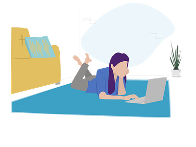 Woman Freelance - Remote working flat freelance freelancer illustration minimal remote remote work remote working vector web