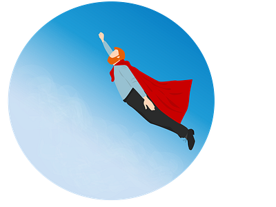 Superman - businessman flies businessman flat fly hero illustration management minimal vector web
