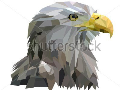 Low poly art eagle. Vector illustration