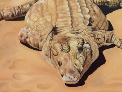 Crocodile diptych - oil commission africa artist commission crocodile large oil paint south africa traditional