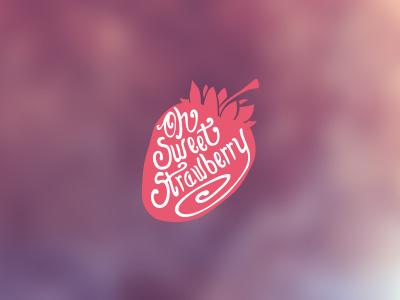 Strawberry Mark coral hand drawn logo mark strawberry typography