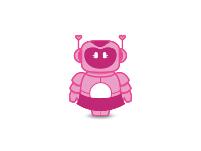 Girl robot character girl illustrator pink robot vector