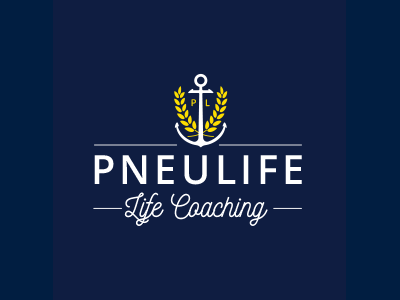 Pneulife logo anchor branding identity life coaching logomark vector wheat