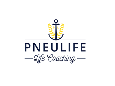 Screen Shot of Pneulife Logo anchor branding identity life coaching logomark vector wheat