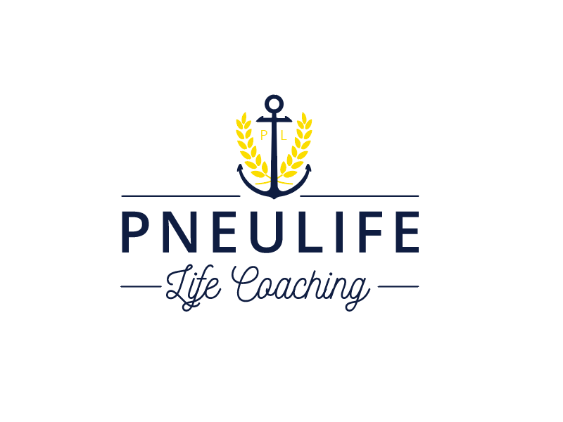 Screen Shot of Pneulife Logo identity branding life coaching wheat anchor vector logomark