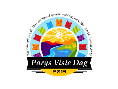 Parys Visie Dag Festival Logo south africa afrikaans flowers river bunting handrawn handmade vector colorful festival logo illustration illustrator
