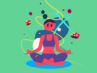 Meditation 2d character characterdesign colorful design flat illustration illustrations meditation pose procreate yoga yogapose