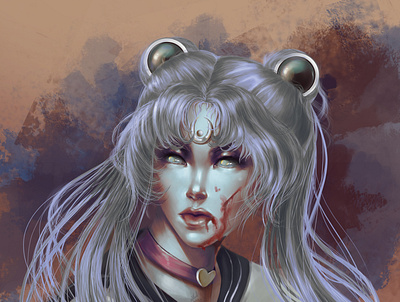 Dark Sailor moon drawing drawingart fanart illustration illustrator photoshop sailormoon