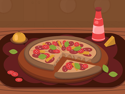 Pizza time! bell cheese design flat icon illustration illustrator ingredient ingredients ketchup logo pepperoni pizza pizza time pizzeria sausage sausages vector