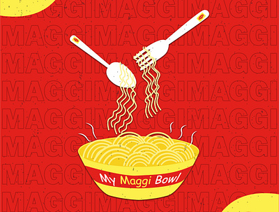maggi post art branding design flat illustration illustrator maggi maggie minimal typography vector