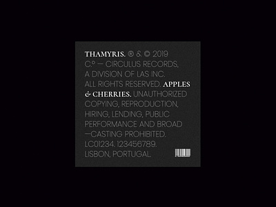 Thamyris — Apples & Cherries album branding cover cover art graphic design music single type typography