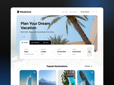 Booking Website | A Design Exploration booking website design graphic design illustration landing page landing page design travel typography ui user experience user interface ux visual design web design website