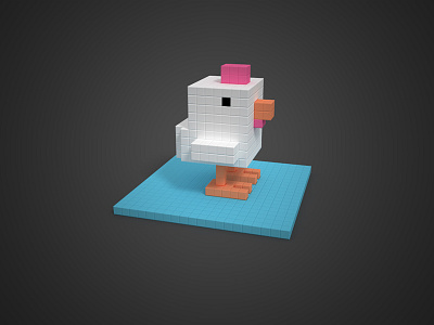 Chicken Littles 3d crossyroad game lowpoly render