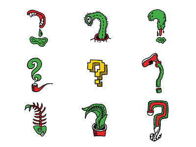 kinds of question mark doodle drawing game graphic illustration painting question mark super mario tattoo