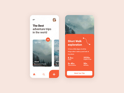 Adventure Trips adventure mobile app mobile ui trip ui desgin ui design ui screen