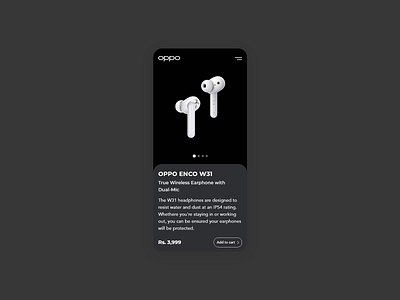 Product Page airpod cart cart page dark app dark mode dark theme dark ui earphone latest latest ui product page trend trending trendy ui ui ux ui inspiration uidesign userinterface