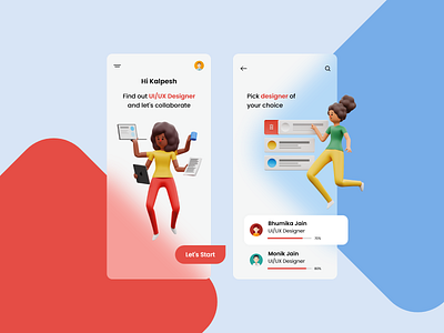 Trending Mobile application - UI/UX Design 3d 3d illustration adobe xd agency character clean colors concept creative design 2020 illustraion minimal mobile app mobile design mobile ui popular designer trending ui ui ui ux uidesign