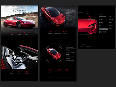 Tesla 2020 Roadster Landing Page Concept car landing page tesla