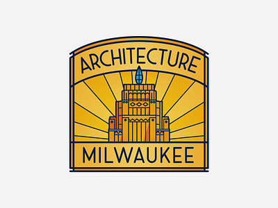 Architecture Milwaukee architecture art deco branding building city logo milwaukee rays skyscraper window