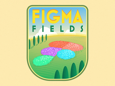 Figma Fields art deco field figma flat flowers illustration poster sticker travel vintage