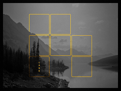 Good Land N° 002 figma geometric gold grid lake mountain squares tile vintage