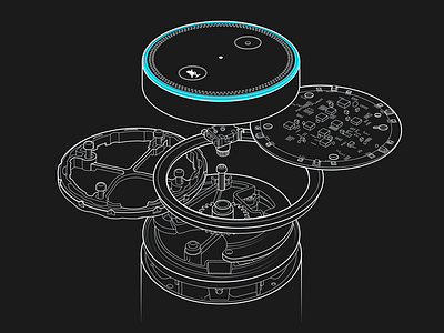 Mechanical Explosion amazon device drawing echo exploded hardware technical