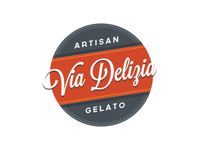 Gelato Logo // Color circle gelato logo vintage