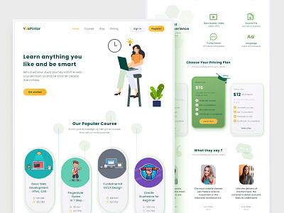 YukPintar - Online Course Website homepage illustraion landing page layout online course online learning uidesign webdesign website