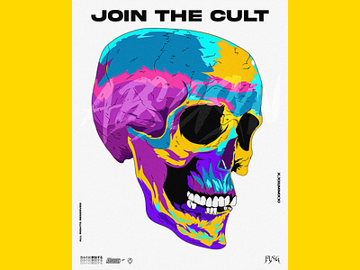"JOIN THE CULT" Poster for FING's Merchandise abstract apparel branding clothing design fashion graphic design illustration logo merchandise poster poster design skull streetwear tattoo tee tshirt tshirt design urbanwear vector