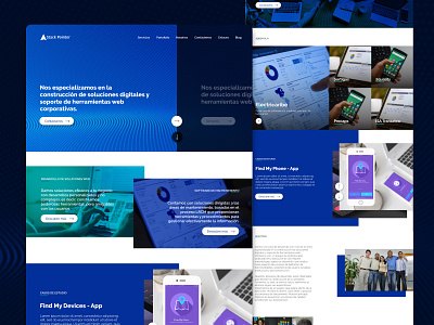 Website design for StackPointer blue design interface design sliders web design website website design