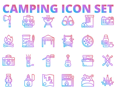 Camping app branding design icon illustration logo vector