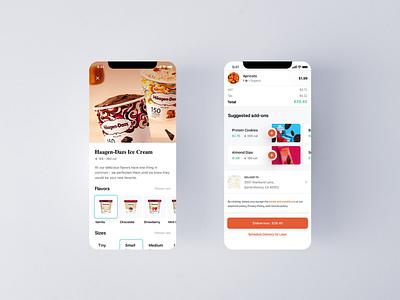 GoMrkt: Concept Grocery Delivery App UI app app design application food grocery app grocery online ice cream ios ios app ios app design iphone x mobile app mobile app design mobile design mobile ui orange ui uiux ux