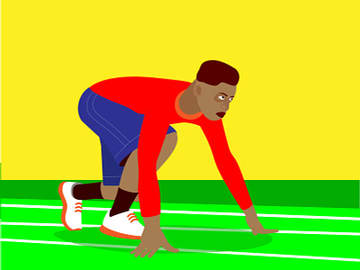 На старте design ui бегун вектор иконка иллюстрация люди на старте персонаж спорт стиль