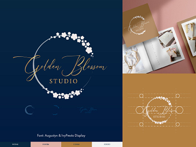 Golden Bloosom Studio - Logo branding color palette design graphic design logo typography ui visual identity