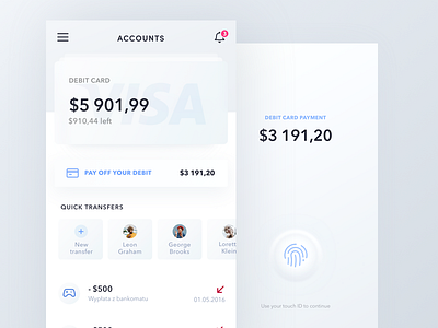 Cards - white version app design finance fintech mobile ui wallet
