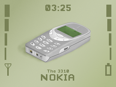 Isometric Nokia 3310 Illustration