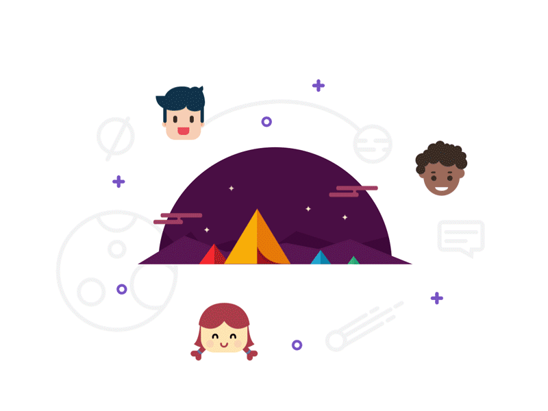 Camping out in summer gif star trip