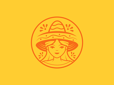 MEXICAN GIRL branding design flat icon illustration illustrator logo minimal vector
