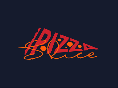 PIZZA SLICE art branding design flat icon illustration lettering logo minimal vector