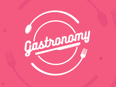 GASTRONOMY branding design flat icon illustration lettering logo minimal typography vector